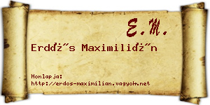 Erdős Maximilián névjegykártya